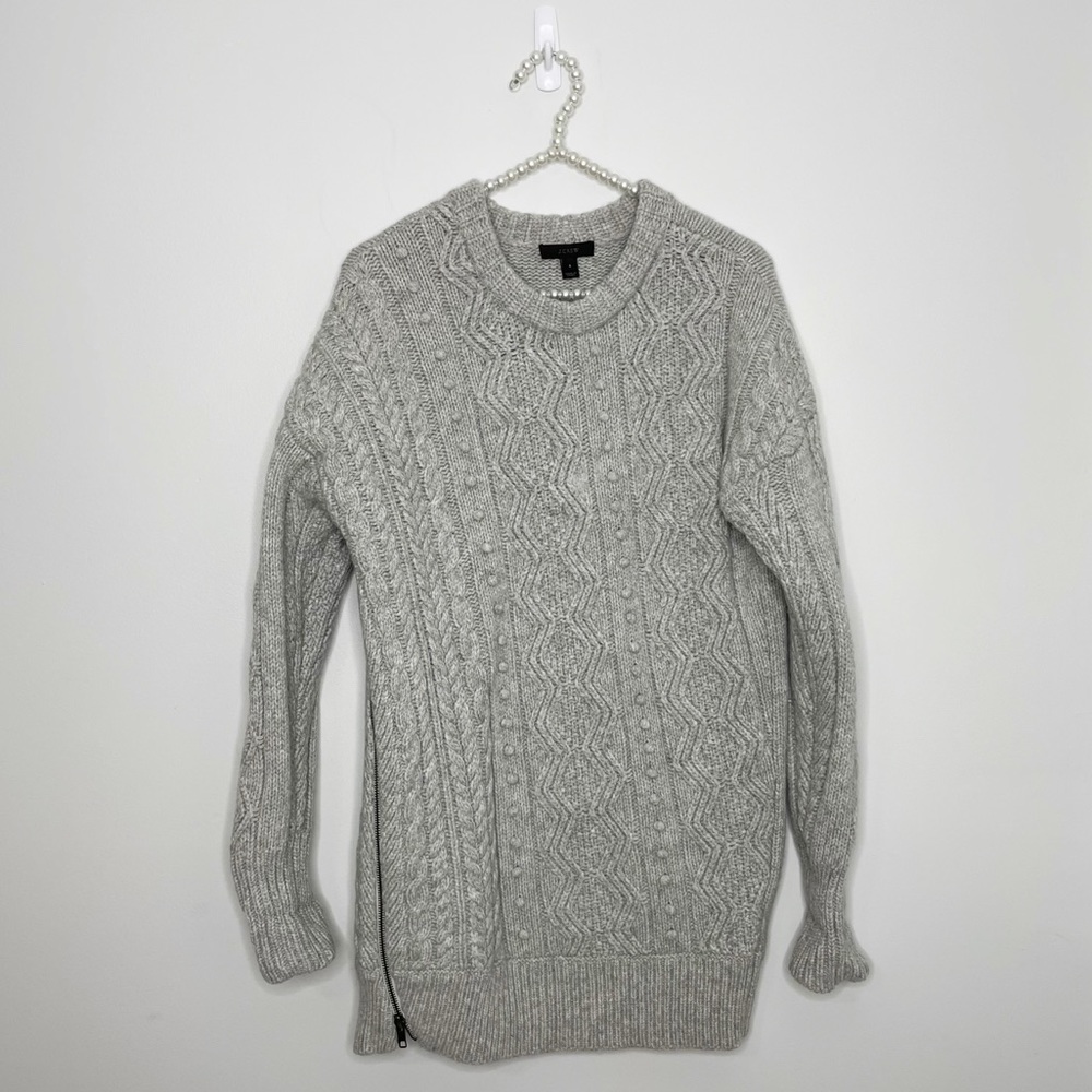 Jcrew Wool Side Zip Cable Knit Sweater - Picture 4 of 8